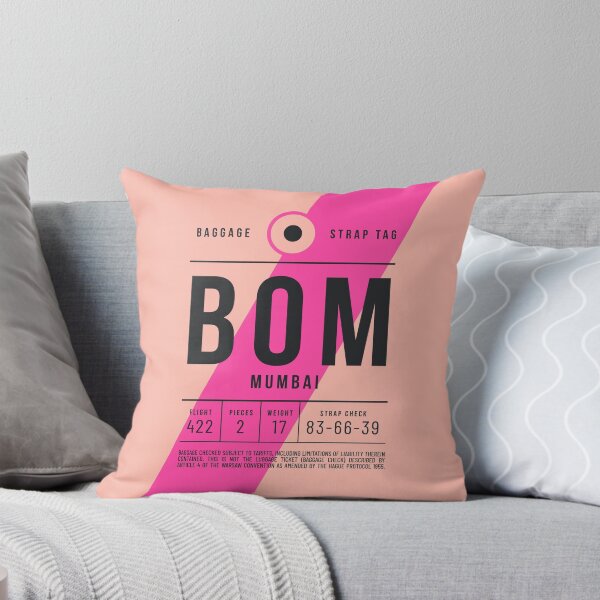 Aperçu de l'œuvre Étiquette de bagage E - BOM Mumbai Inde créée et vendue par VoodooCircus.
