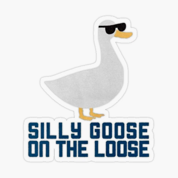 Silly Goose on the Loose Sticker for Sale by Brianna Krischke