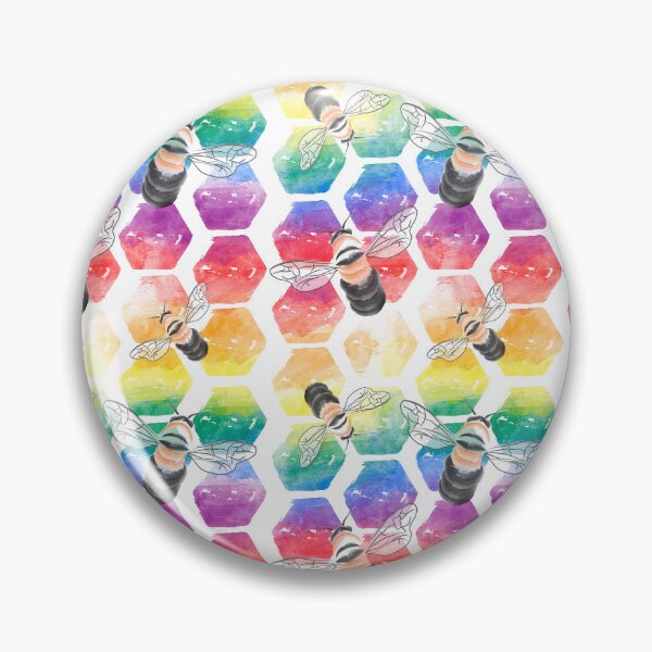 Artikelvorschau, Pride Bee Hexagon Pattern entworfen und verkauft von -Gedwolcraeft-.