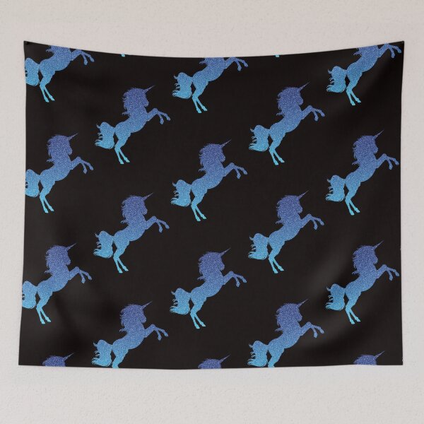 Item preview, Unicornio con purpurina sintética Ombre azul brillante designed and sold by Felicity-K.