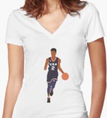 Jaylen Hands USA Women's Fitted V-Neck T-Shirt
