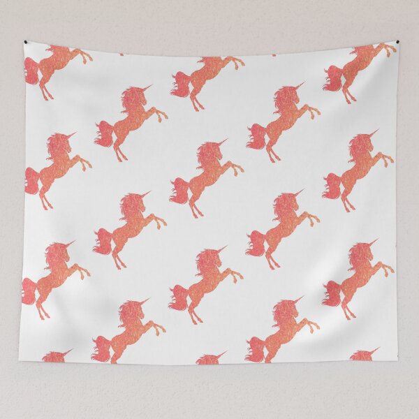 Item preview, Orange Ombre Faux Glitter Unicorn designed and sold by Felicity-K.