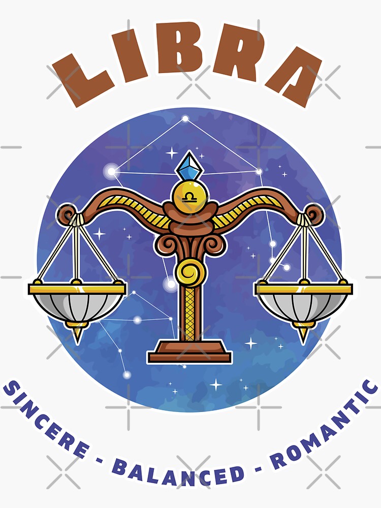 Libra The Scales The Seventh Zodiac Sign Astrological Sign Sticker