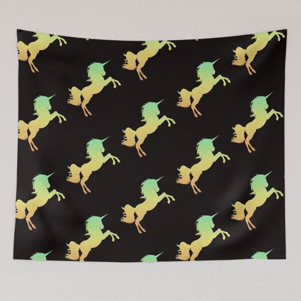 Item preview, Unicornio con purpurina sintética Ombre amarillo naranja brillante designed and sold by Felicity-K.