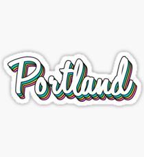 portland white retro Sticker