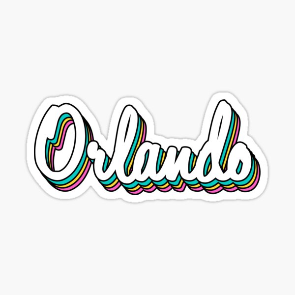 Orlando white retro Sticker