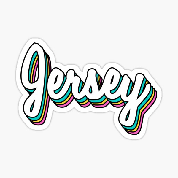 jersey white retro Sticker