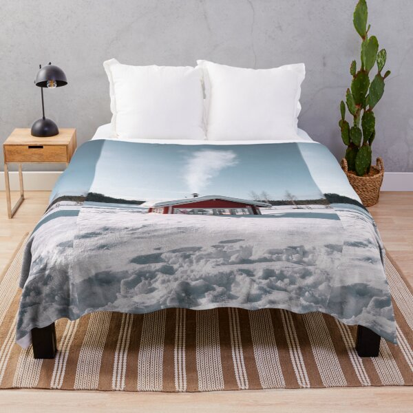 Item preview, Red cabin in the snow  designed and sold by Tvdesignx.