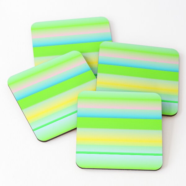 Item preview, Green multicolor horizontal stripes designed and sold by lausn.