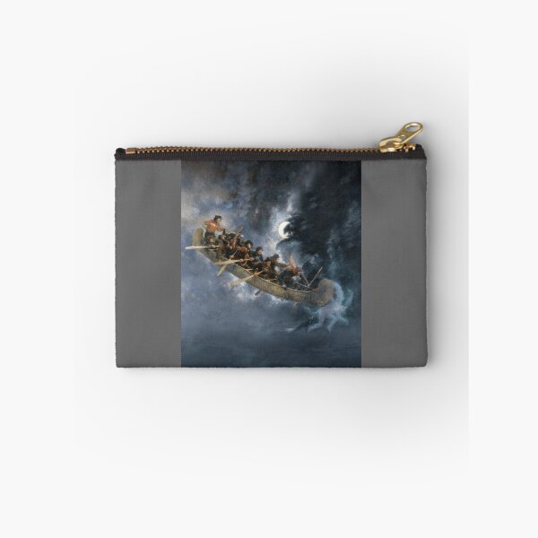 Item preview, La Chasse-galerie The Bewitched Canoe The Flying Canoe French-Canadian Quebec legend painting by Hen designed and sold by ElsaHoeger.