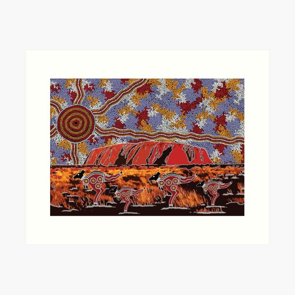 Authentic Aboriginal Art - Uluru | Ayers Rock Art Print