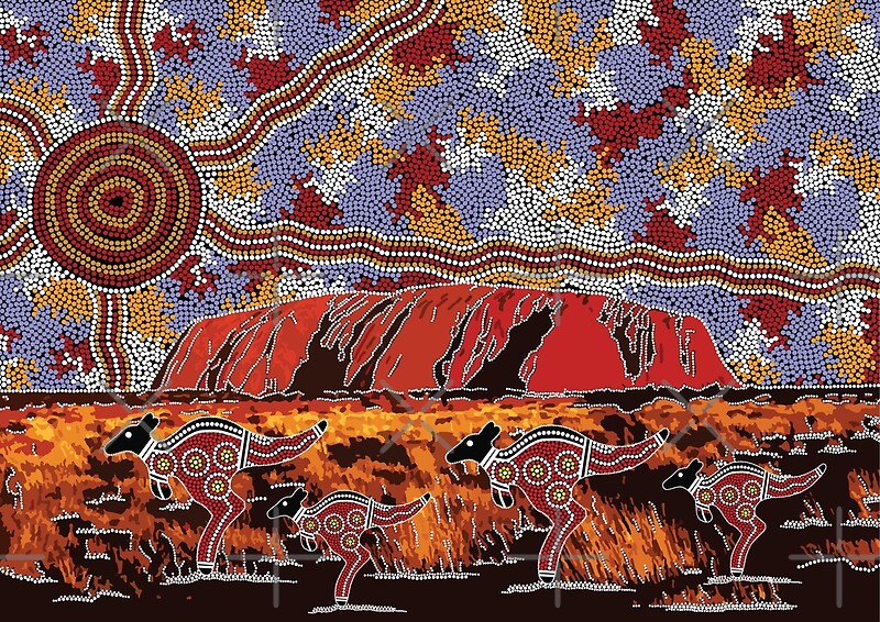 "Uluru Ayers Rock Authentic Aboriginal Arts" Posters by HogarthArts Redbubble