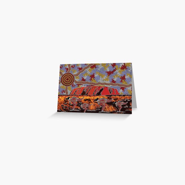 Authentic Aboriginal Art - Uluru | Ayers Rock Greeting Card