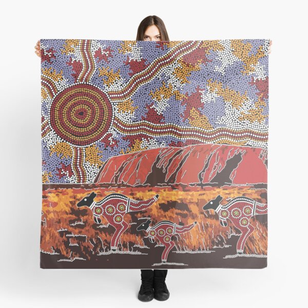 Authentic Aboriginal Art - Uluru | Ayers Rock Scarf