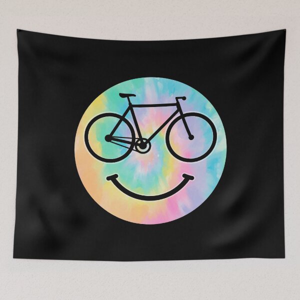 Item preview, Happy Bike SmileyFace Tie-dye Rainbows Watercolors designed and sold by pablomendoza.