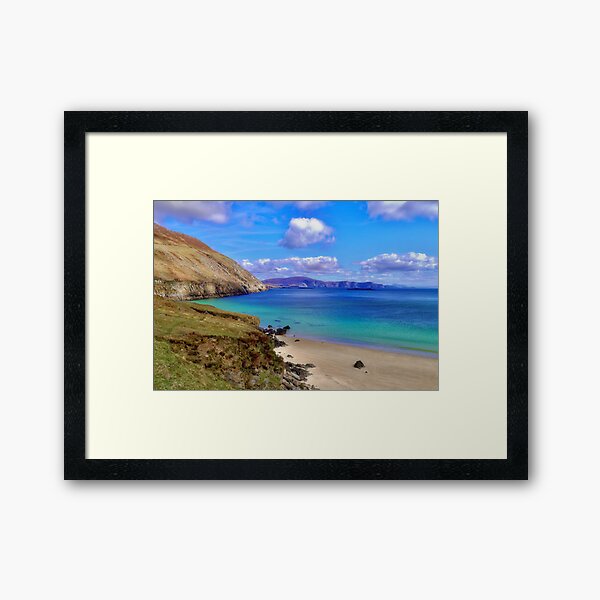 Keem Bay With The Minaun Cliffs In The Distance Off Achill Island Framed Art Print