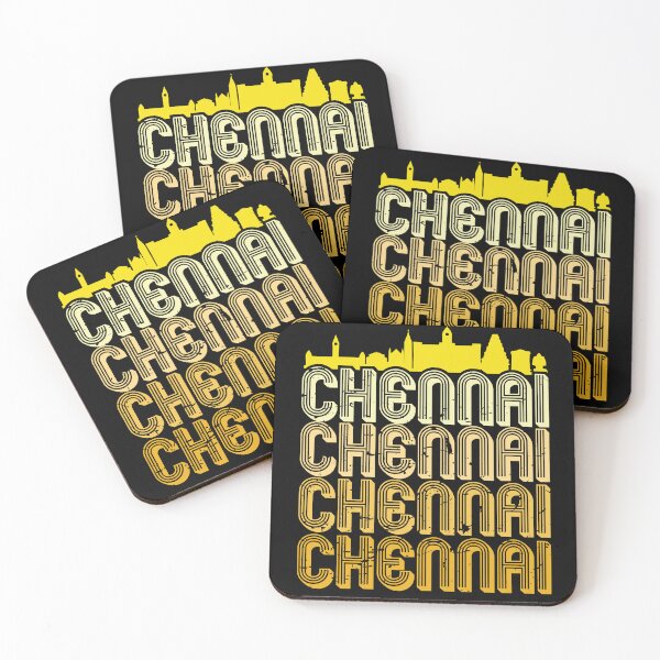 Item preview, Madras Chennai Yellow Vintage Tamil Design designed and sold by alltheprints.