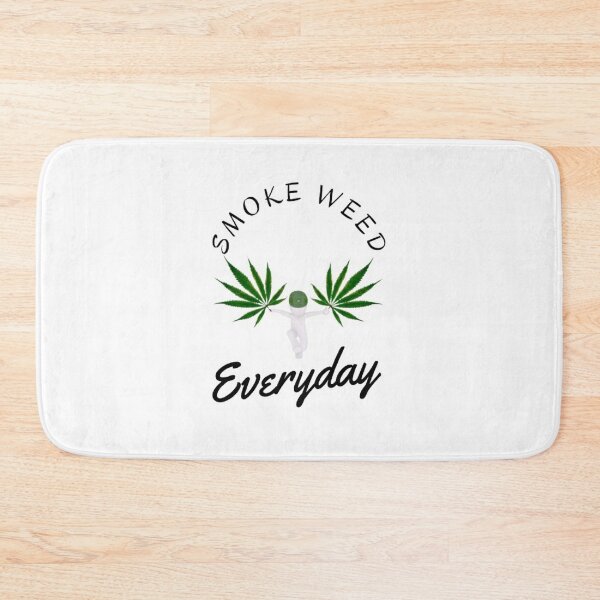 Azure Padded Gooey Shimmering Nug Smoke Weed Bath Mat by NugPrints