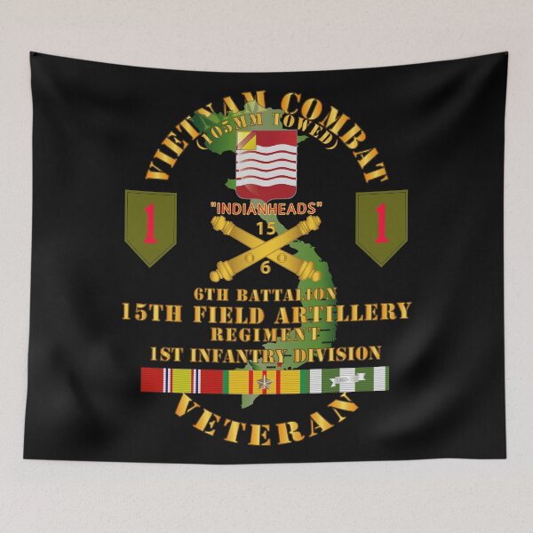 Artikelvorschau, Armee - Vietnam-Kampfveteran - 6. Bataillon, 15. Artillerie - 1. Infanteriedivision, Breite 105 mm entworfen und verkauft von Military Insignia Products.