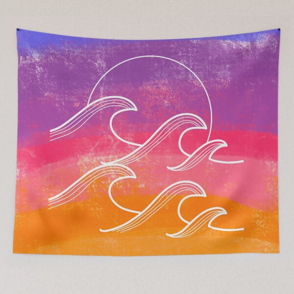 Item preview, Vintage Sunset Waves and Sun designed and sold by SMillustrations.