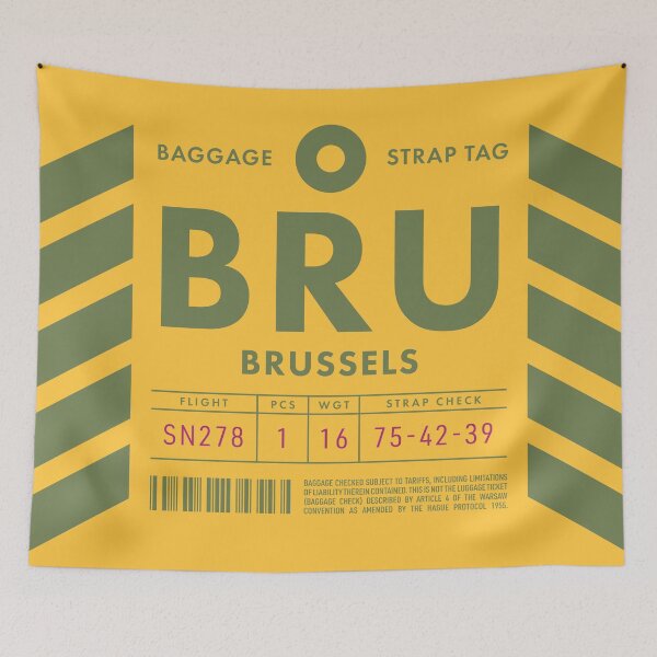 Artikelvorschau, Luggage Tag D - BRU Brussels Belgium entworfen und verkauft von VoodooCircus.