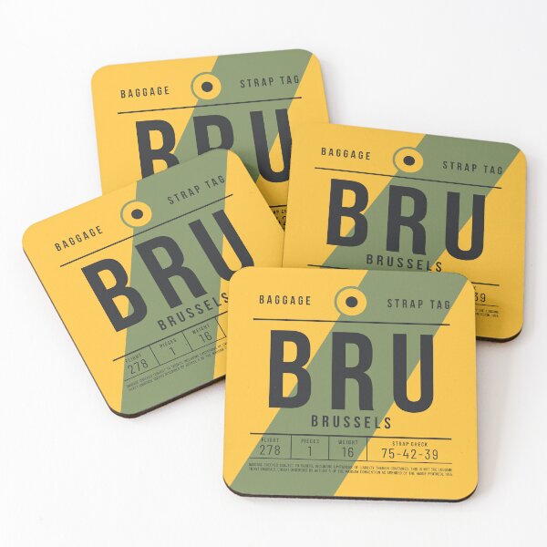 Artikelvorschau, Luggage Tag E - BRU Brussels Belgium entworfen und verkauft von VoodooCircus.