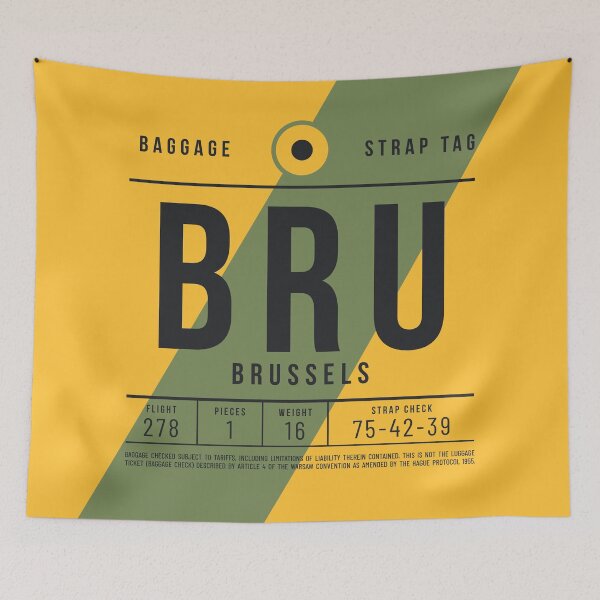 Artikelvorschau, Luggage Tag E - BRU Brussels Belgium entworfen und verkauft von VoodooCircus.