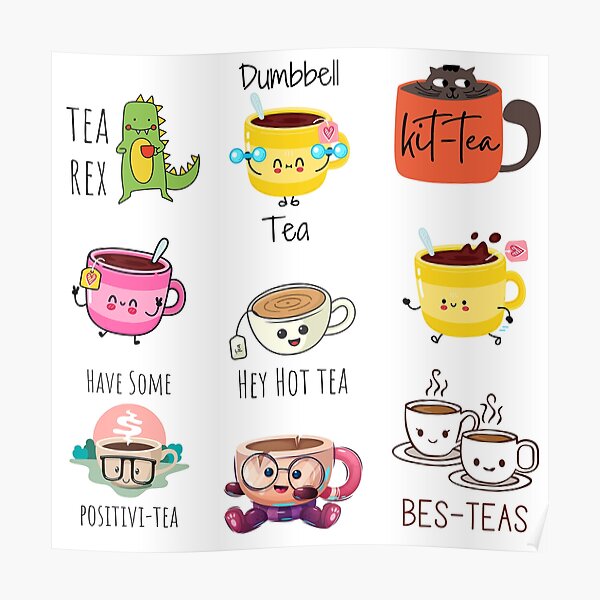 "Tea Puns Sticker Pack Tea Puns Tea Jokes Bubble Tea Puns Puns