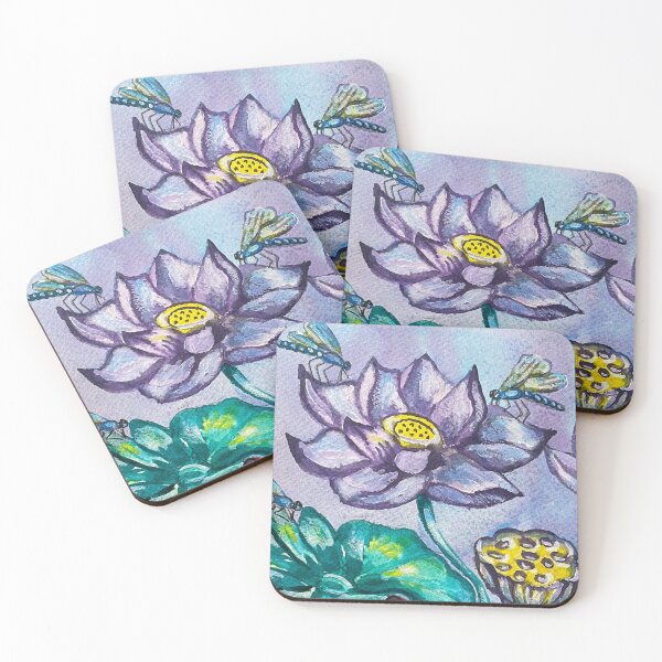 Item preview, Dragonflies on Lotus Flowers designed and sold by pohlma.