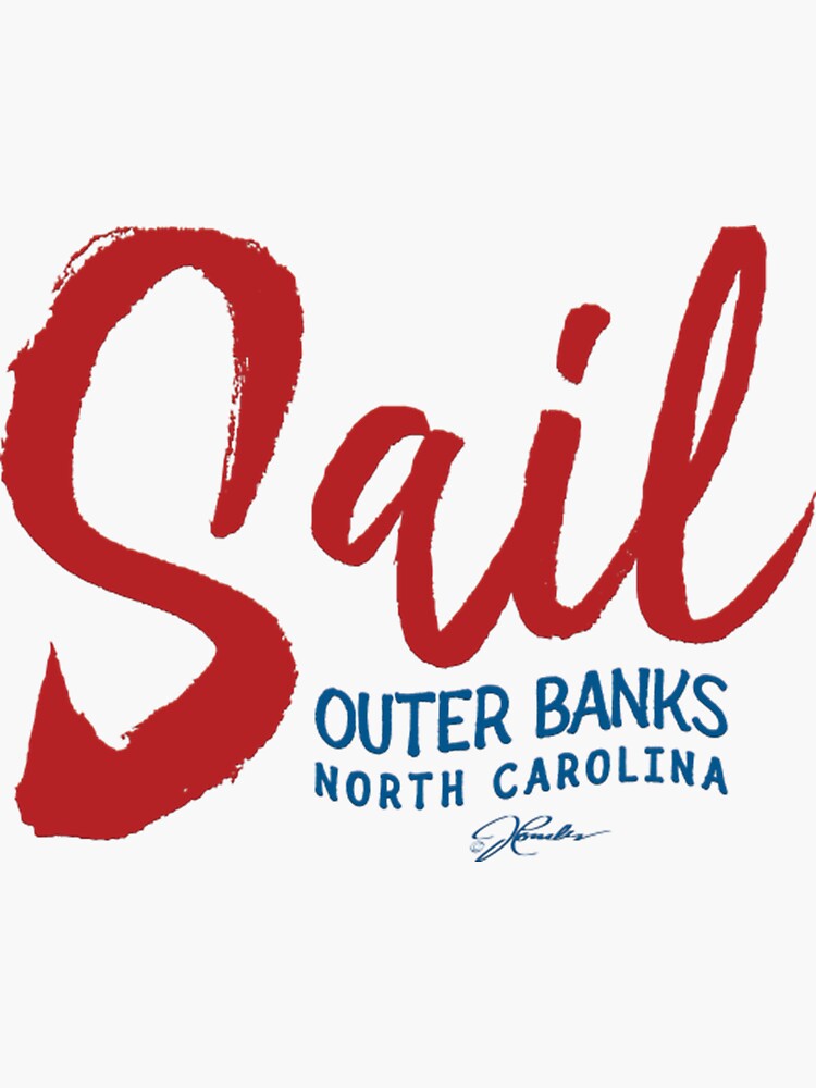 "Outer Banks TShirtSail Outer Banks, North Carolina" Sticker for Sale by MochiIgarashi Redbubble
