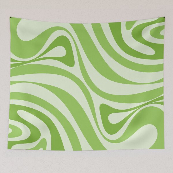 Item preview, New Groove Retro Swirl Abstract Pattern Lime Green designed and sold by kierkegaard.