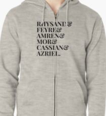 The Night Court Squad v2 (white) Zipped Hoodie