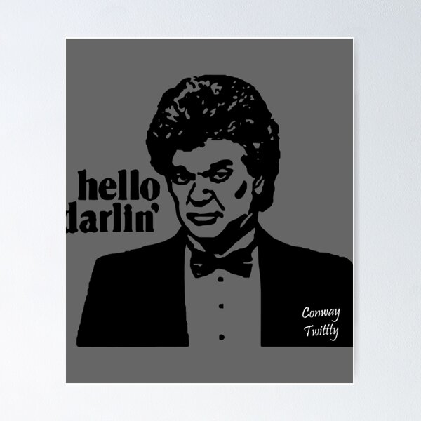 Conway Twitty I'd Love To Lay You Down Grey Heart Song Lyric Wall Art Print  - Song Lyric Designs