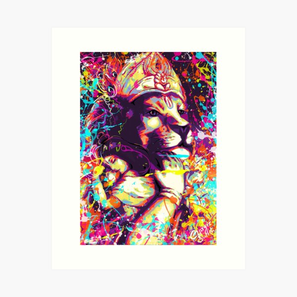 Item preview, Colourful Abstract Graffiti Painting of Narasimha Prahalada designed and sold by gargeesuresh.