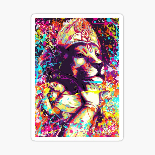 Item preview, Colourful Abstract Graffiti Painting of Narasimha Prahalada designed and sold by gargeesuresh.