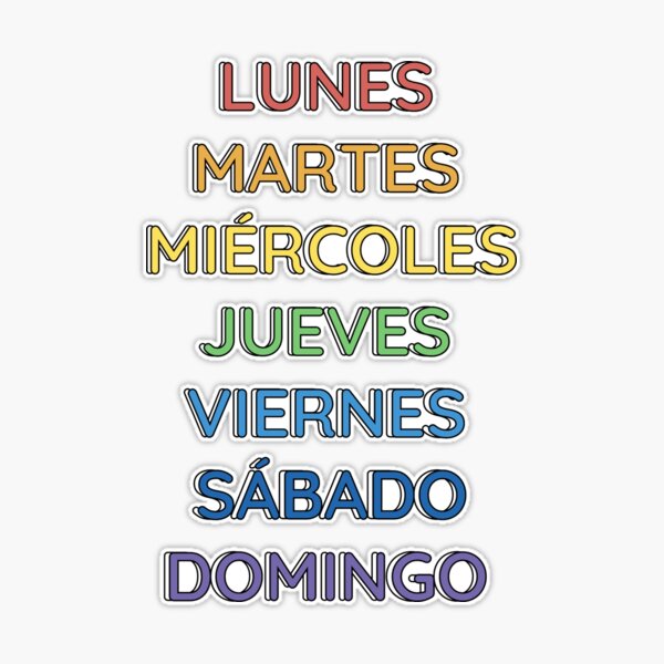 Wednesday miercoles English to Spanish Stickers