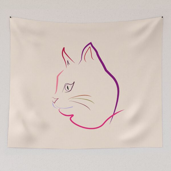 Item preview, Line Art Cat's face designed and sold by ErmessThiings.