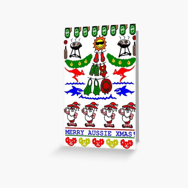AUSSIE XMAS UGLY SWEATER DESIGN Greeting Card