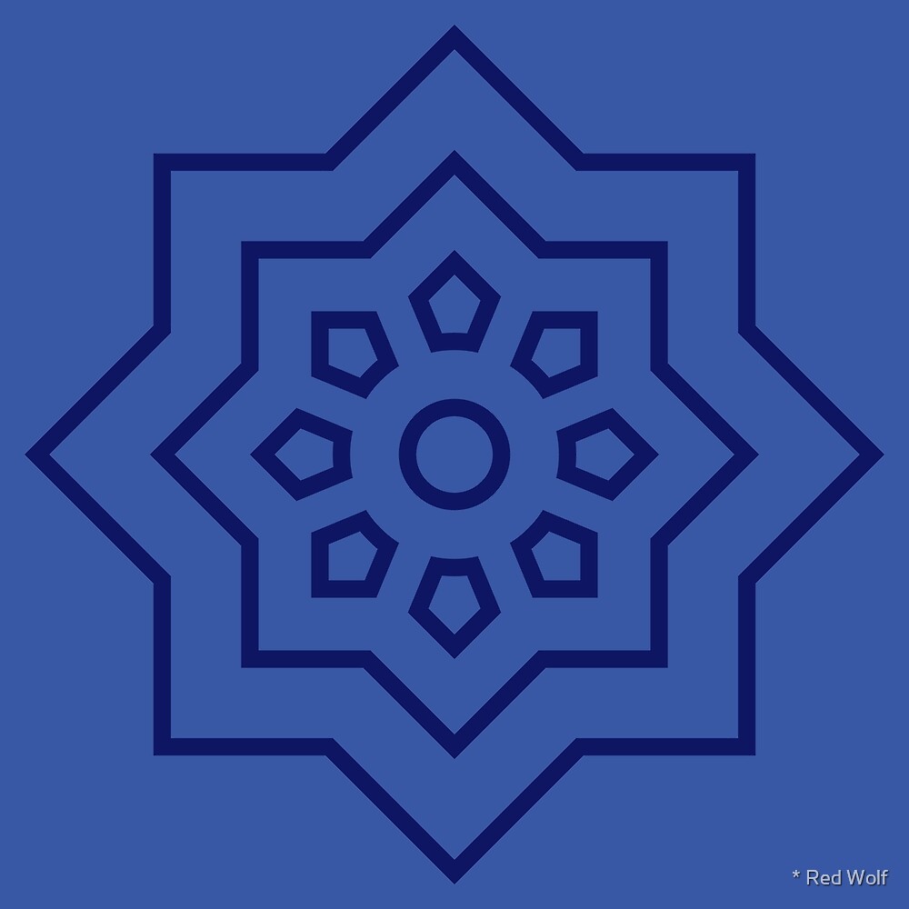Geometric Pattern: Mahsa: Azure Dark by * Red Wolf