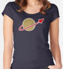 Retro Lego Space Logo Women's Fitted Scoop T-Shirt