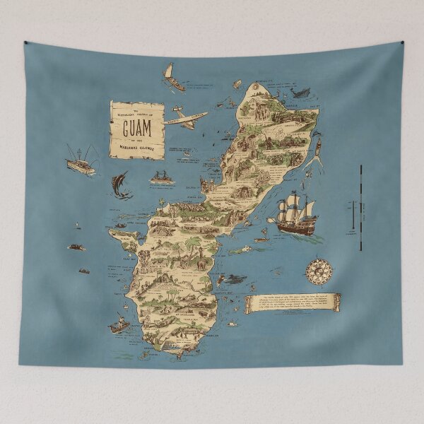 Item preview, Vintage 1949 guam map - christmas gift for her designed and sold by mappendant.