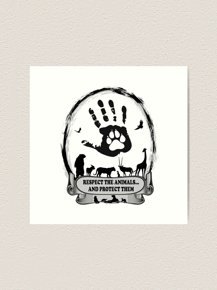 Protect the animals animal logo Art Print