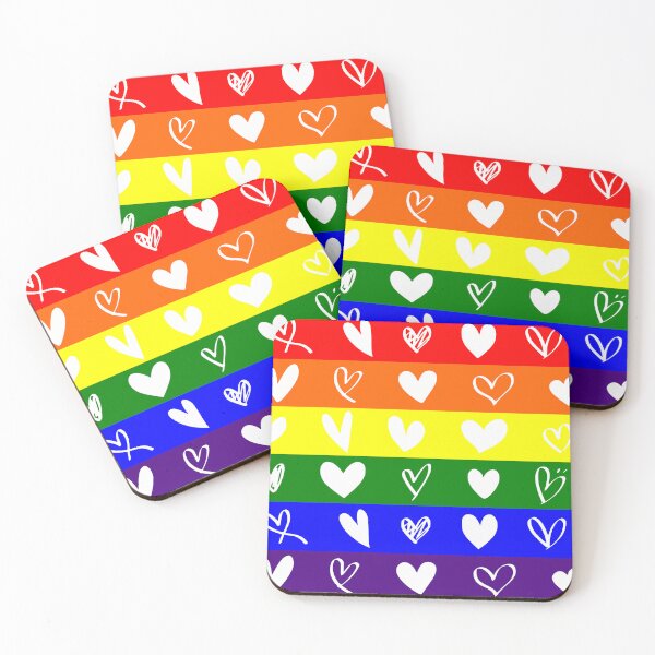 Item preview, LGBT white hearts designed and sold by Mello Official Store.