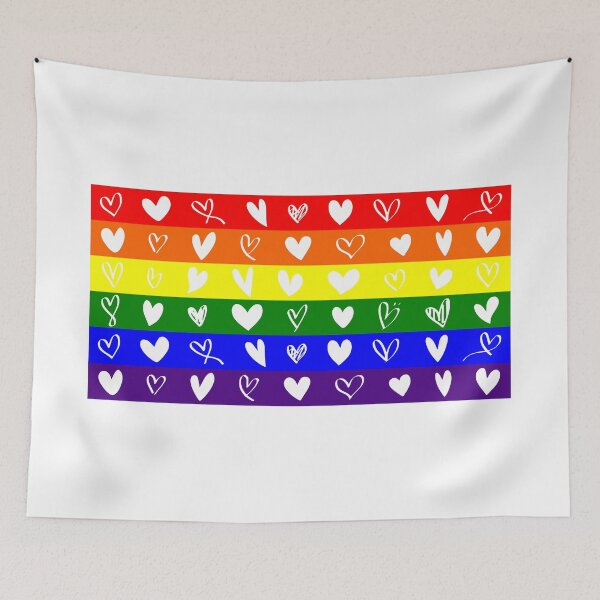 Item preview, LGBT white hearts designed and sold by Mello Official Store.