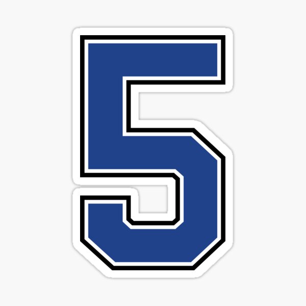 Blue Number 5 lucky sports jersey five Sticker for Sale by HeavyStyle