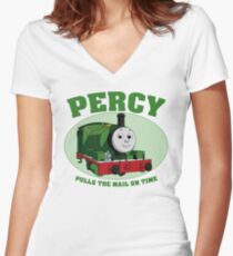 Percy - Pulls The Mail On Time Women's Fitted V-Neck T-Shirt