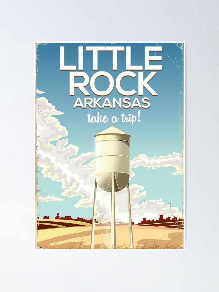 VINTAGE STATE OF ARKANSAS VACATION TRAVEL AD POSTER ART REAL CANVAS PRINT