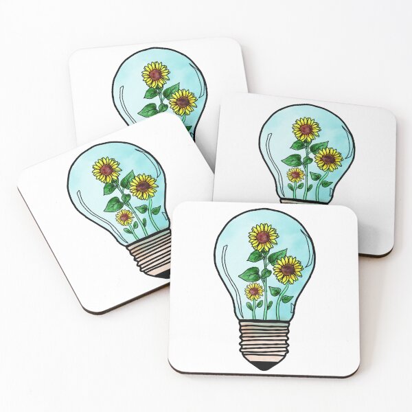 Item preview, Light Bulb with Yellow Flowers designed and sold by OODHA.