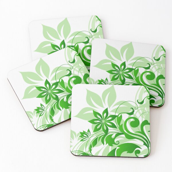 Item preview, White Green Floral Art  designed and sold by Tshirtstory.