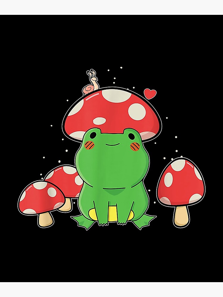 Frog With Mushroom Hat And Snail Cottagecore Aesthetic Poster For Sale By Earlene2365 Redbubble